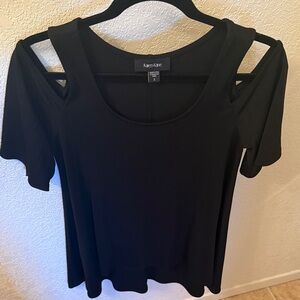 USA MADE Karen Kane Women's Black Cutout Sleeve Top